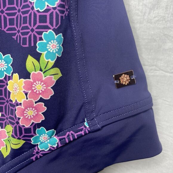 Tu Women’s Halter Swimsuit US 8 10 Floral Print Purple Padded Bust 12 UK - Picture 5 of 10